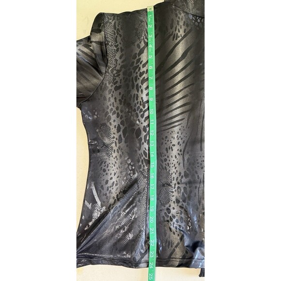 Vintage Artex Women’s Metallic Animal Print Ruffle Zip Jacket Night Out Glam XL - Picture 8 of 8
